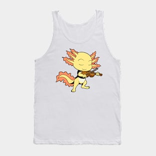 Comic axolotl plays violin Tank Top